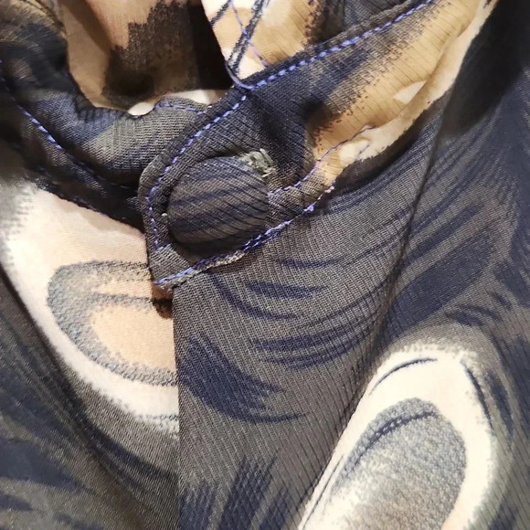 Hand Made Button Down Collar Blouse Gold And  Brown Colors - Picture 7 of 9